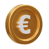 Icône de pièce dorée en euros